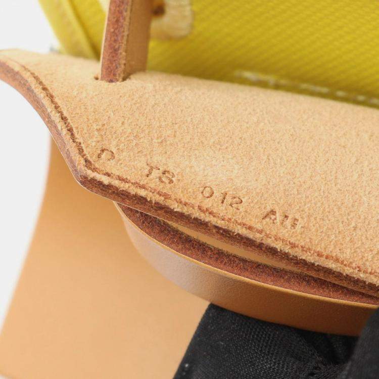 Pre Owned Hermes Herbag Zip 31 Yellow Toile H Canvas Leather Shoulder Bag