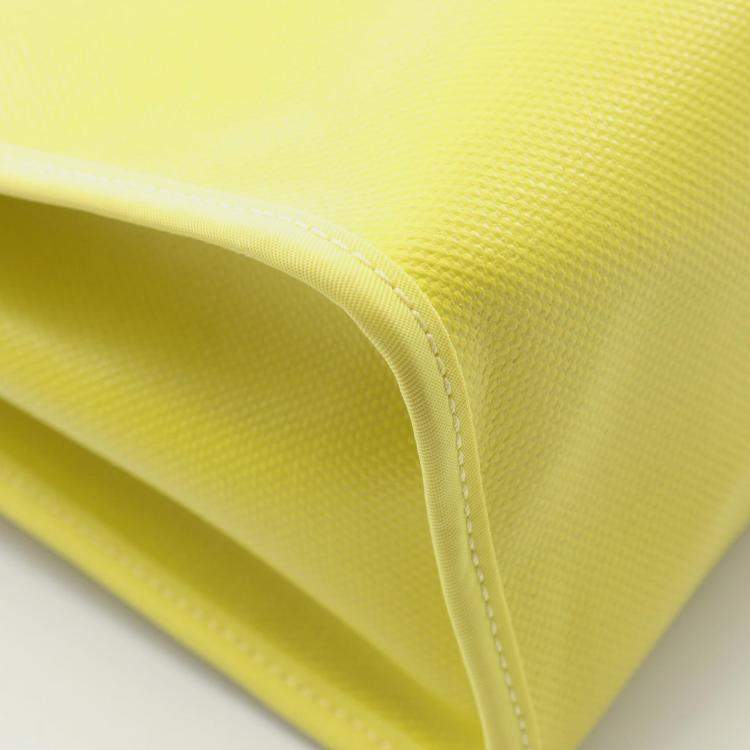 Pre Owned Hermes Herbag Zip 31 Yellow Toile H Canvas Leather Shoulder Bag