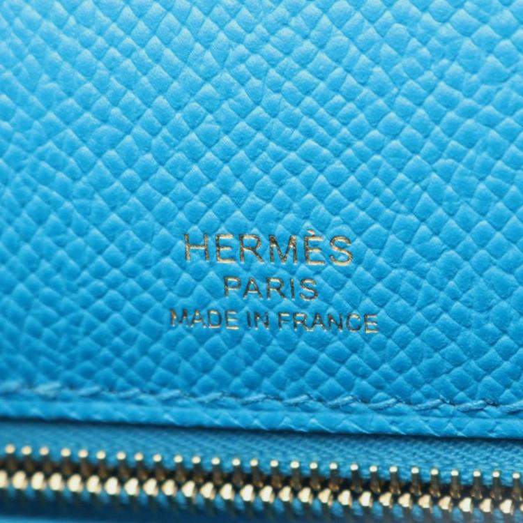 Pre Owned Hermes Kelly 28 Blue Indigo Blue Frida Epsom Leather Shoulder Bag