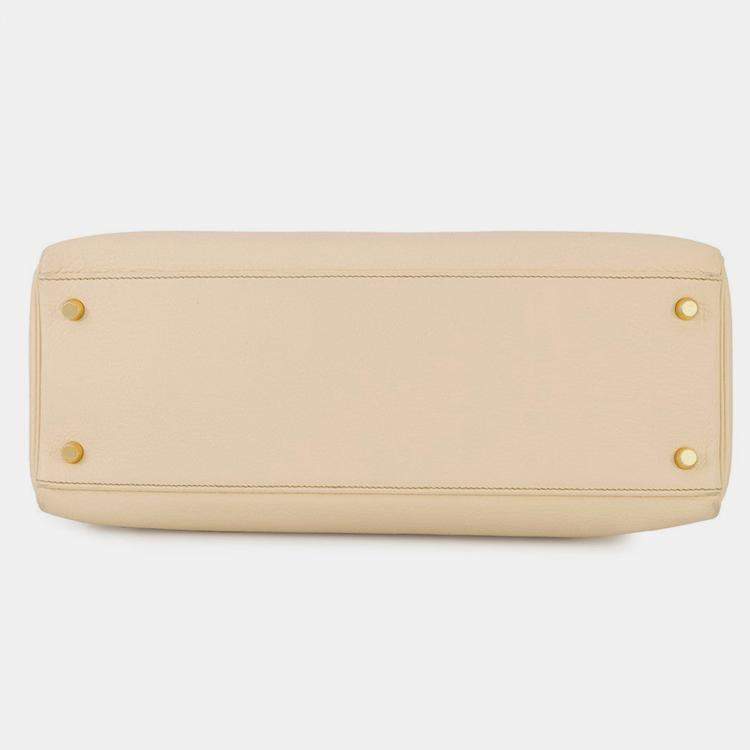 Pre Owned Hermes Kelly Retourne Parchement Togo Leather Size 35