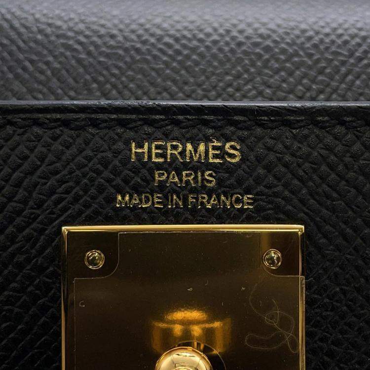 Pre Owned Hermes Kelly Sellier Black Epsom Size 28