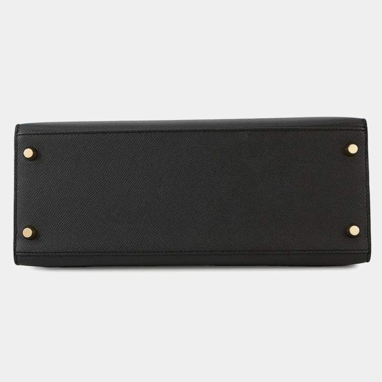 Pre Owned Hermes Kelly Sellier Black Epsom Size 28