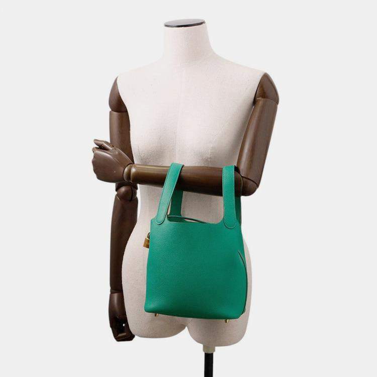 Pre Owned Hermes Picotin Lock Vert Jade Taurillon Maurice PM