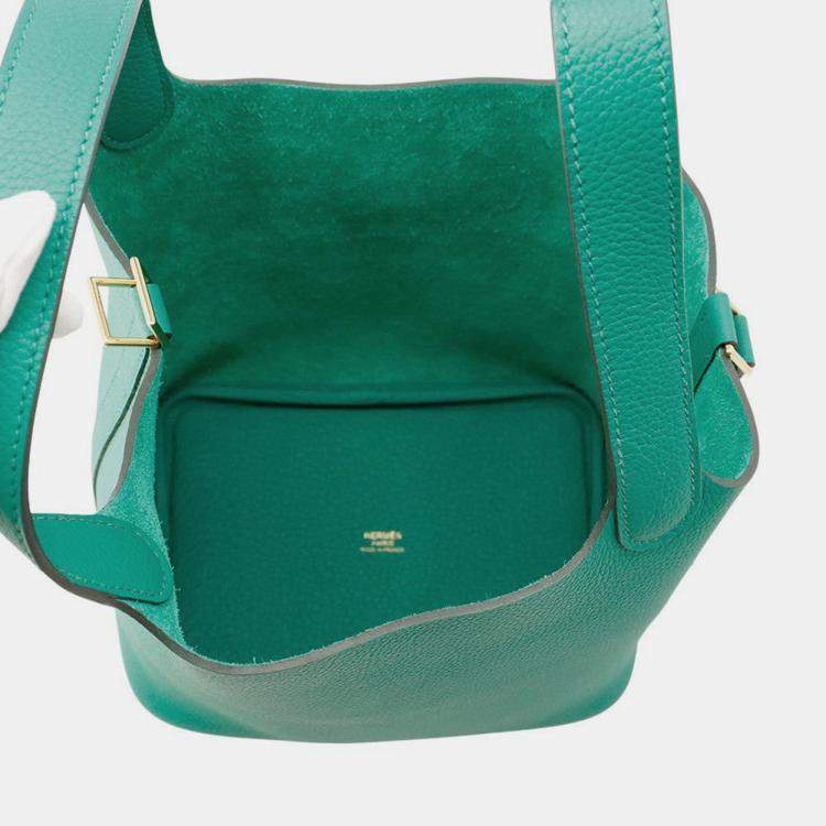 Pre Owned Hermes Picotin Lock Vert Jade Taurillon Maurice PM