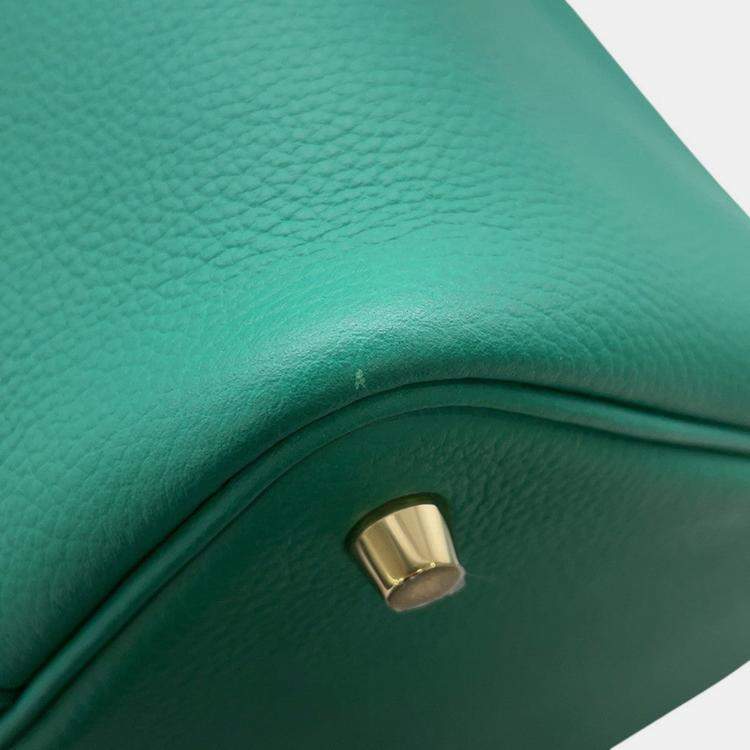 Pre Owned Hermes Picotin Lock Vert Jade Taurillon Maurice PM