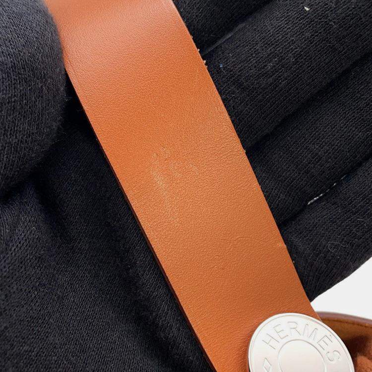 Pre Owned Hermes Herbag Zip Fove Toile H Vache Hunter Leather Size Mini