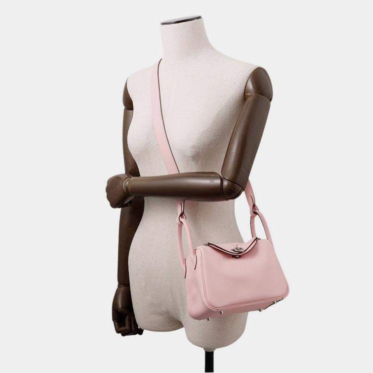 مملوكة مسبقًا Hermes Lindy Rose Sakura Swift Leather Size Mini