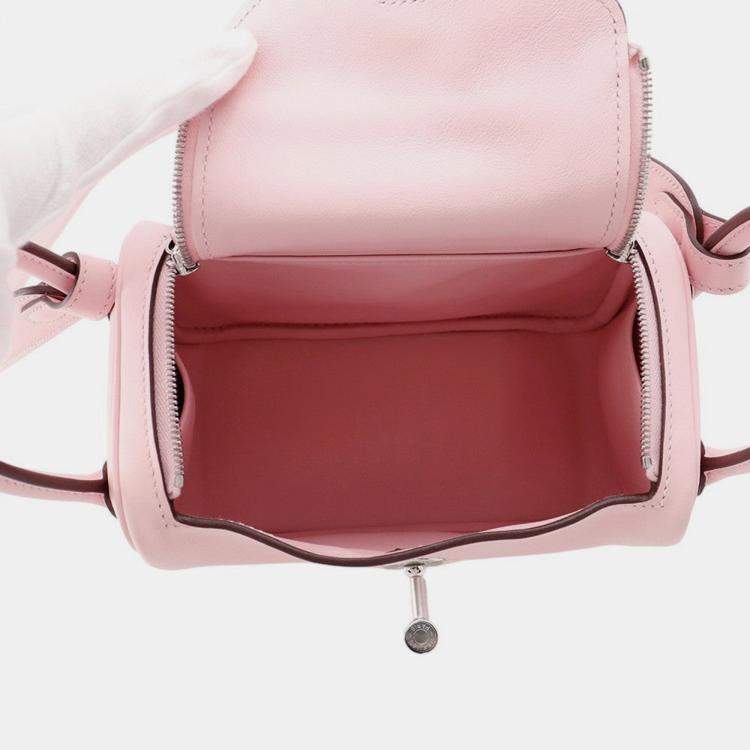 مملوكة مسبقًا Hermes Lindy Rose Sakura Swift Leather Size Mini