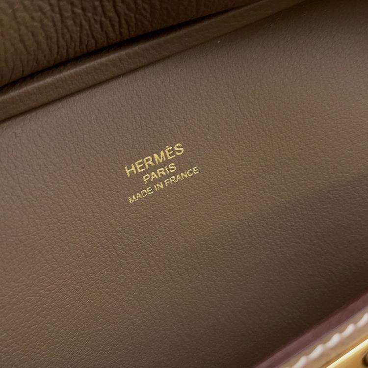 Pre Owned Hermes Jypsiere Etoupe Evercolor Size Mini