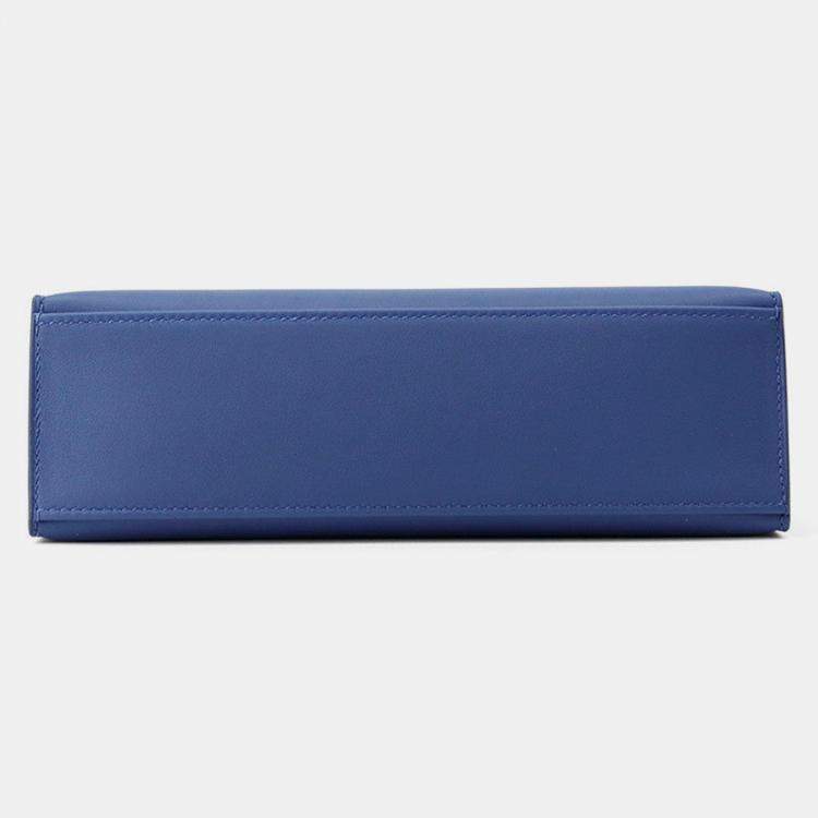 مملوكة مسبقًا Hermes Pochette kelly Blue Tie Swift Leather
