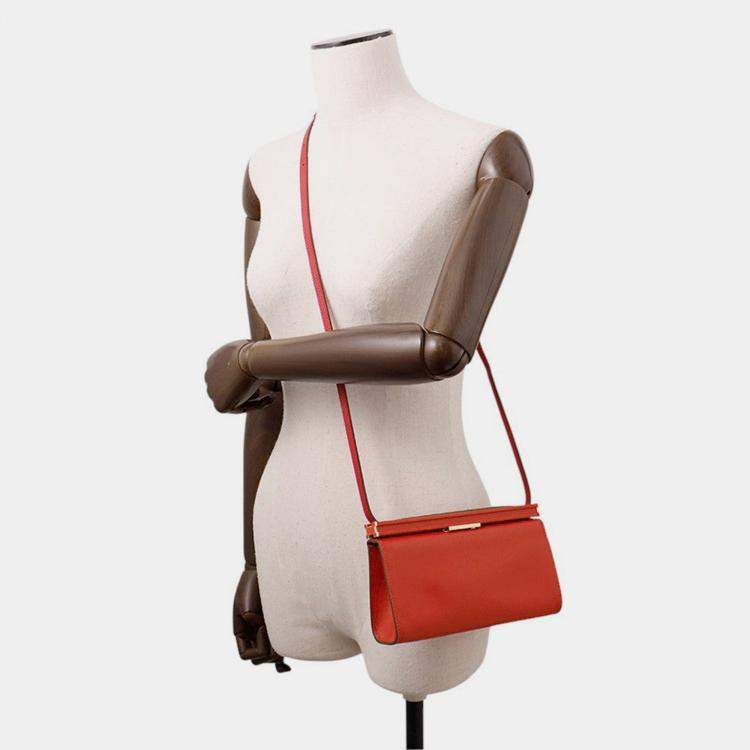 Pre Owned Hermes Clich Shoulder Bag Rouge Coeur Evergrain Size 21
