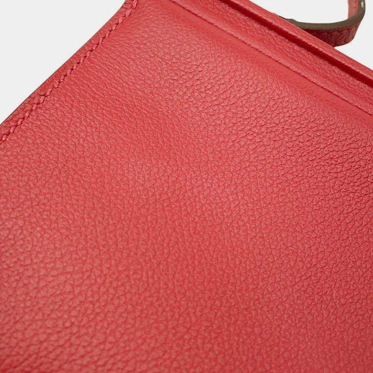 Pre Owned Hermes Clich Shoulder Bag Rouge Coeur Evergrain Size 21