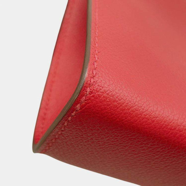 Pre Owned Hermes Clich Shoulder Bag Rouge Coeur Evergrain Size 21