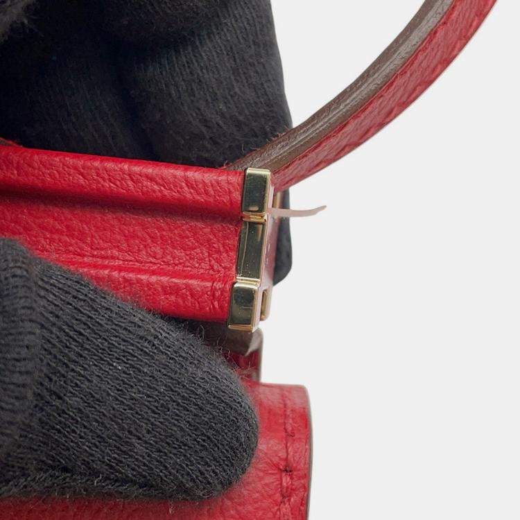 Pre Owned Hermes Clich Shoulder Bag Rouge Coeur Evergrain Size 21