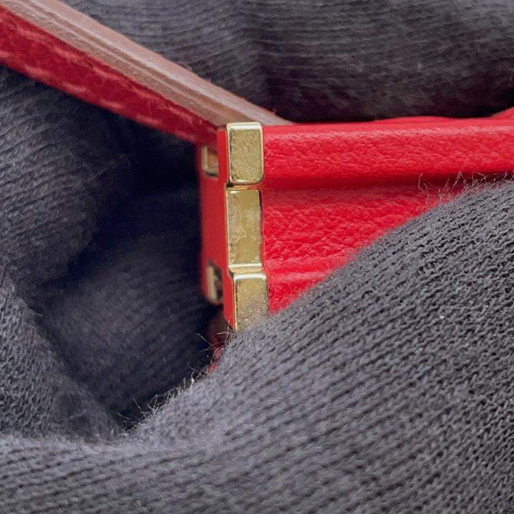 Pre Owned Hermes Clich Shoulder Bag Rouge Coeur Evergrain Size 21