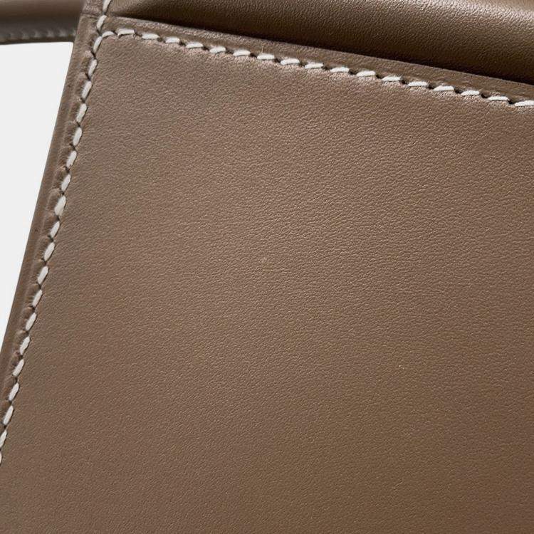 Pre Owned Hermes Cadena Bag Etoupe Tadelakt Leather