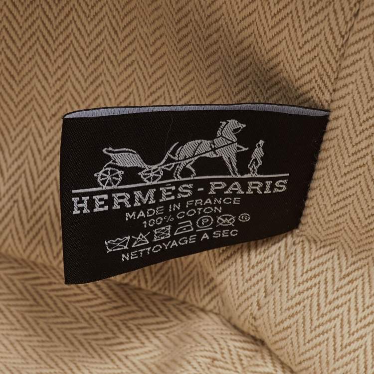 Pre Owned Hermes Orange Feu Canvas Large Bride-a-Brac Pouch