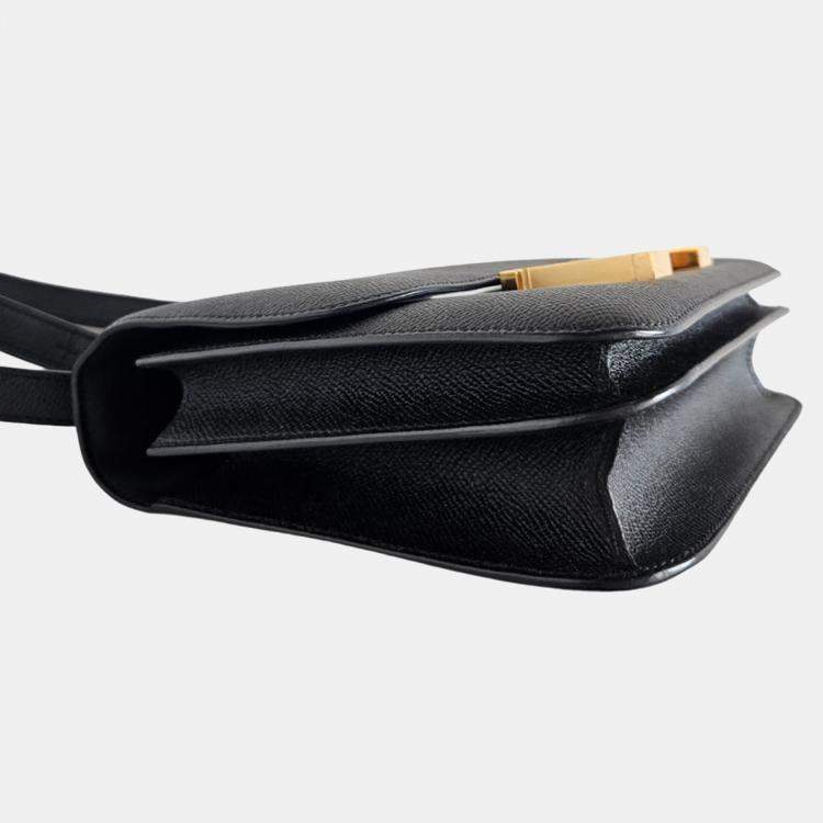 Pre Owned Hermes Black Epsom Leather Constance 24 Shoulder Bag