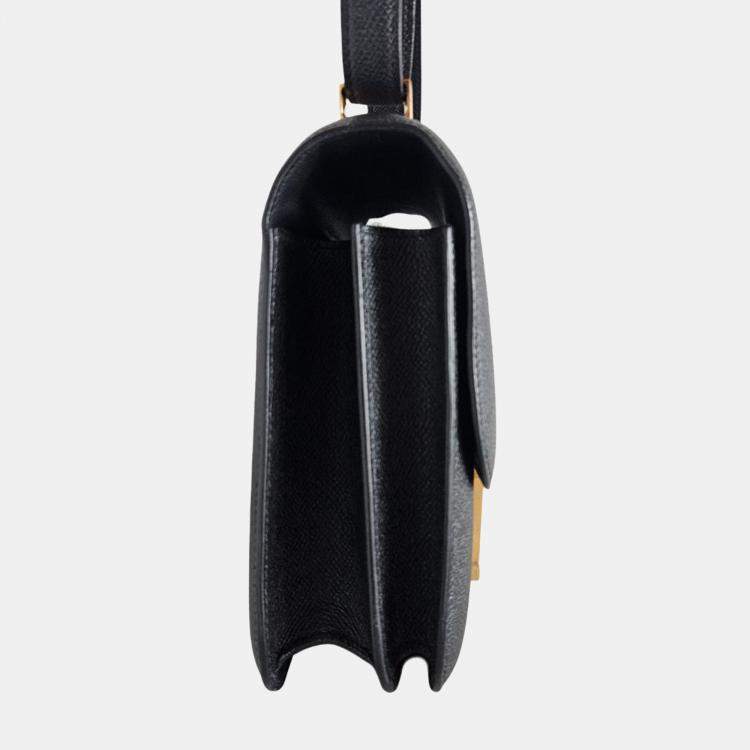Pre Owned Hermes Black Epsom Leather Constance 24 Shoulder Bag