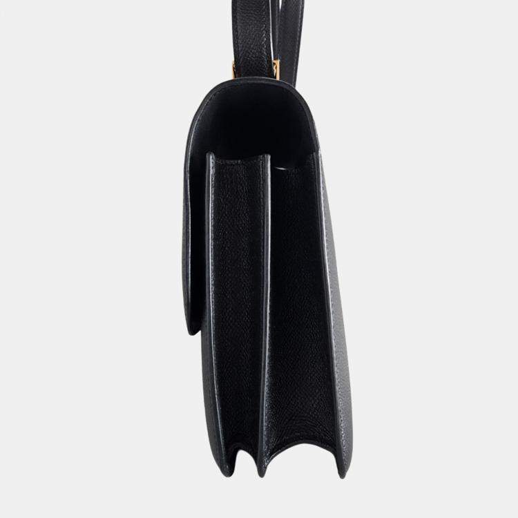 Pre Owned Hermes Black Epsom Leather Constance 24 Shoulder Bag