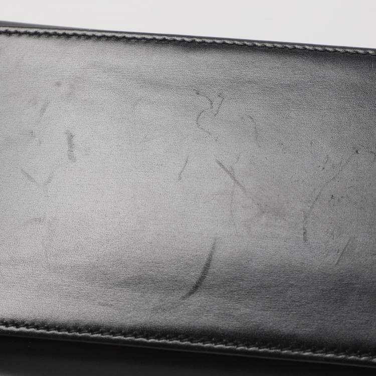 Pre Owned Hermes Kelly Sellier 28 Gold Finish Black Box Calf Leather Bag