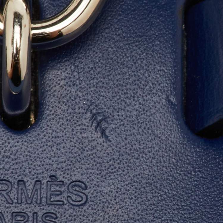 Pre Owned Hermes Herbag Zip 31 Mykonos/Bleu Saphir Canvas and Vache Hunter Leather Bag