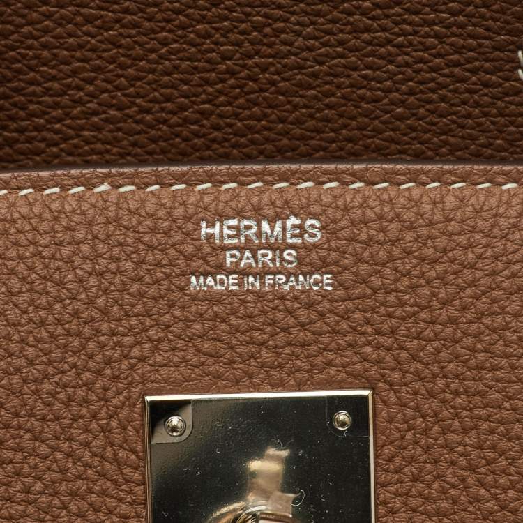 Pre Owned حقيبة هيرمس بيركين 30 جلد توغو ذهبي إكسسوار مطلي بلاديوم