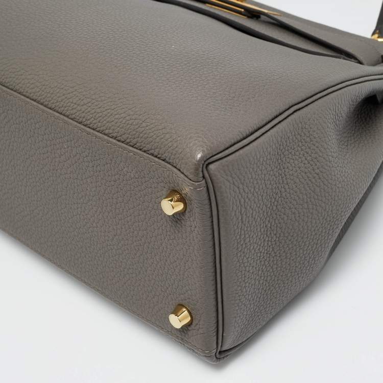 Pre Owned  Hermès Kelly Retourne 28 Gold Finish Etain Togo Leather Bag