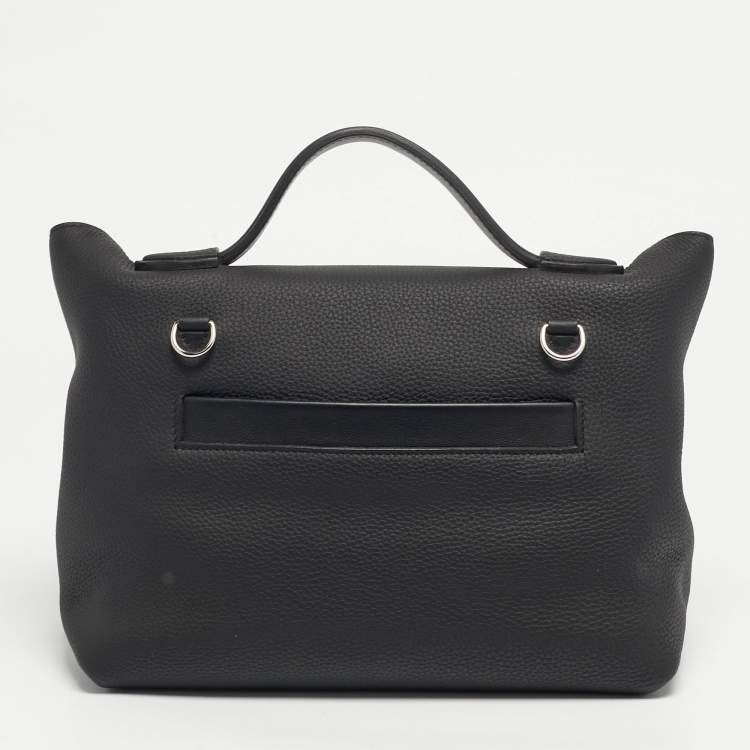 Pre Owned Hermès 24/24 29 Electrum Noir Matte Alligator and Togo Leather Bag