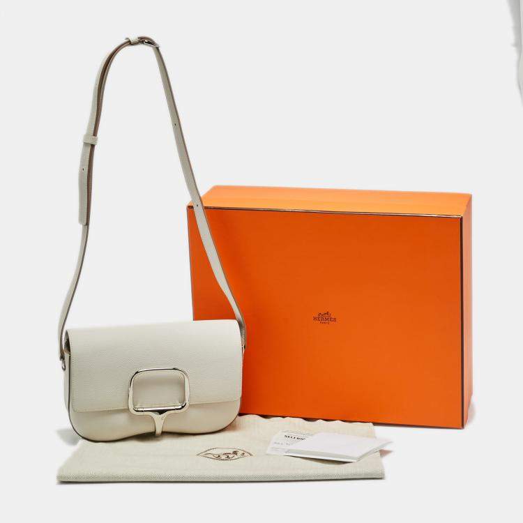 Pre Owned Hermès Della Cavalleria Elan Gris Pale Epsom Leather Shoulder Bag