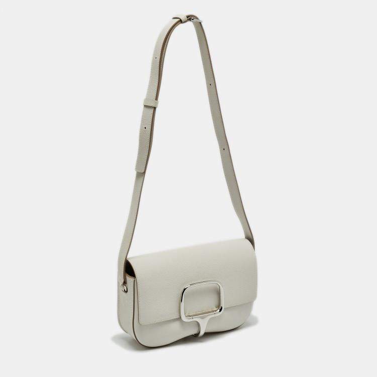 Pre Owned Hermès Della Cavalleria Elan Gris Pale Epsom Leather Shoulder Bag