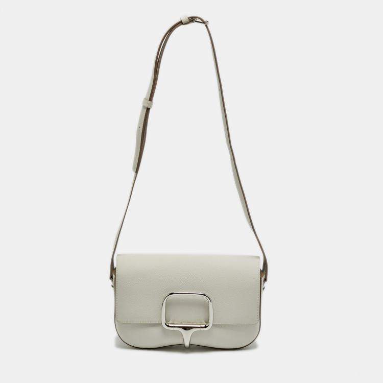 Pre Owned Hermès Della Cavalleria Elan Gris Pale Epsom Leather Shoulder Bag