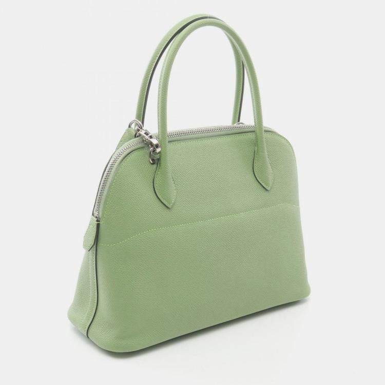 Pre Owned Hermes Bolide 27 Vert Criquet Epsom Leather Shoulder Bag