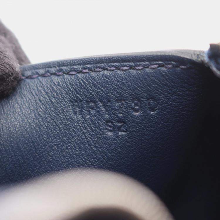 Pre Owned Hermes Lindy Mini Navy Blue Swift Leather Shoulder Bag