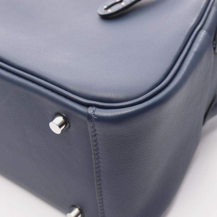 Pre Owned Hermes Lindy Mini Navy Blue Swift Leather Shoulder Bag