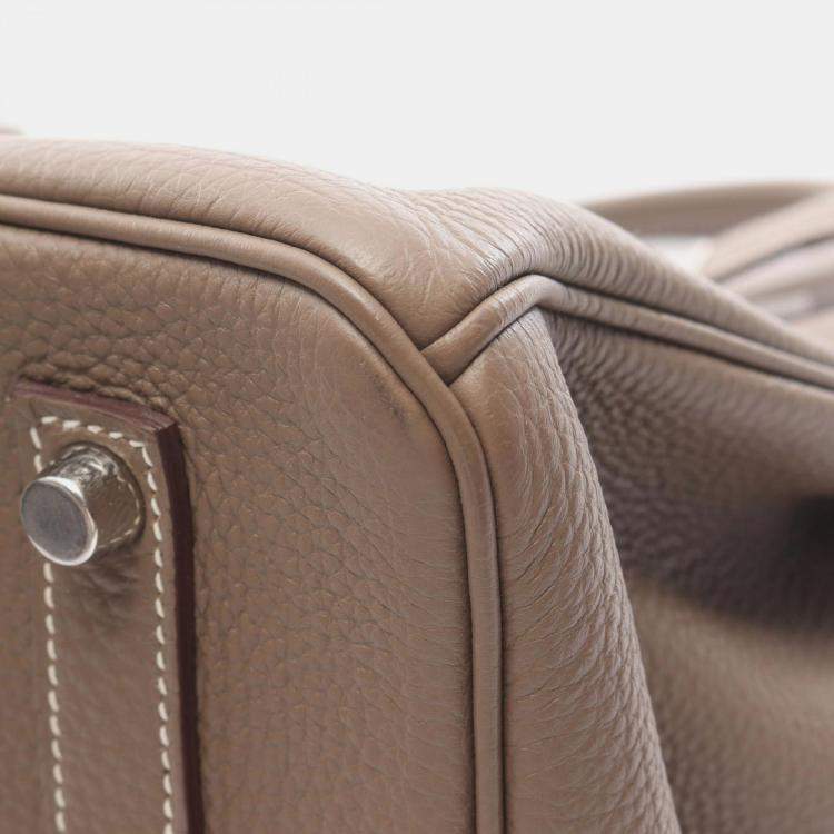 Pre Owned Hermes Birkin 35 Etoupe Togo Leather Handbag