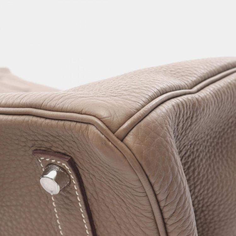 Pre Owned Hermes Birkin 35 Etoupe Togo Leather Handbag