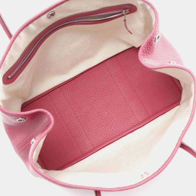 Pre Owned Hermes Garden Party 36 Purple Tone Negonda Leather Tote Bag
