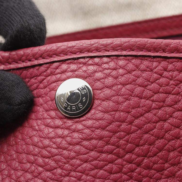 Pre Owned Hermes Garden Party 36 Purple Tone Negonda Leather Tote Bag