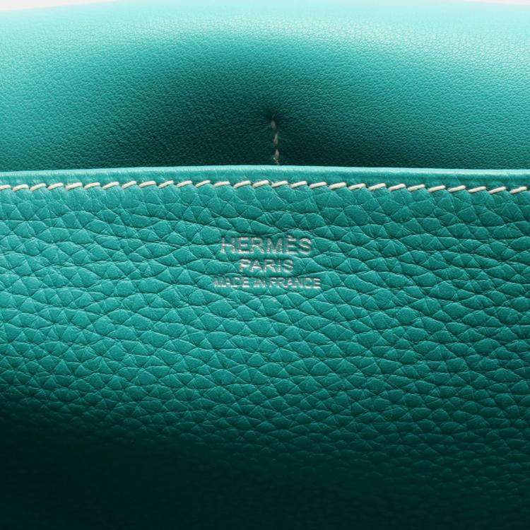 Pre Owned Hermes Halzan Green Taurillon Clemence Leather Shoulder Bag