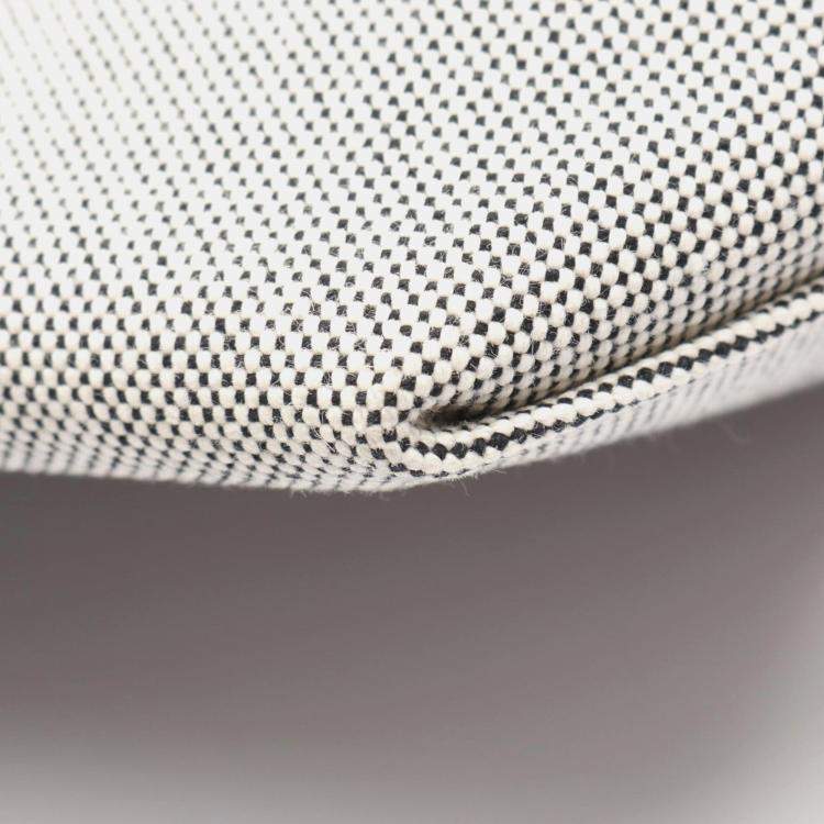 Pre Owned Hermes Steeple 25 Gray Black Toile H Canvas Swift Leather Tote Bag