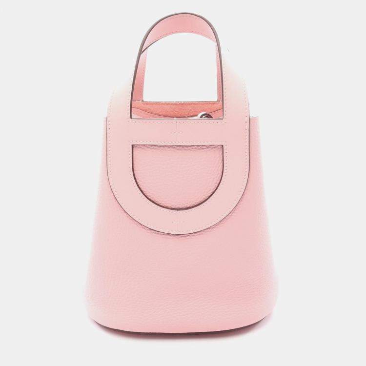 Pre Owned Hermes In The Loop 18 Rose Sakura Taurillon Clemence Leather Handbag