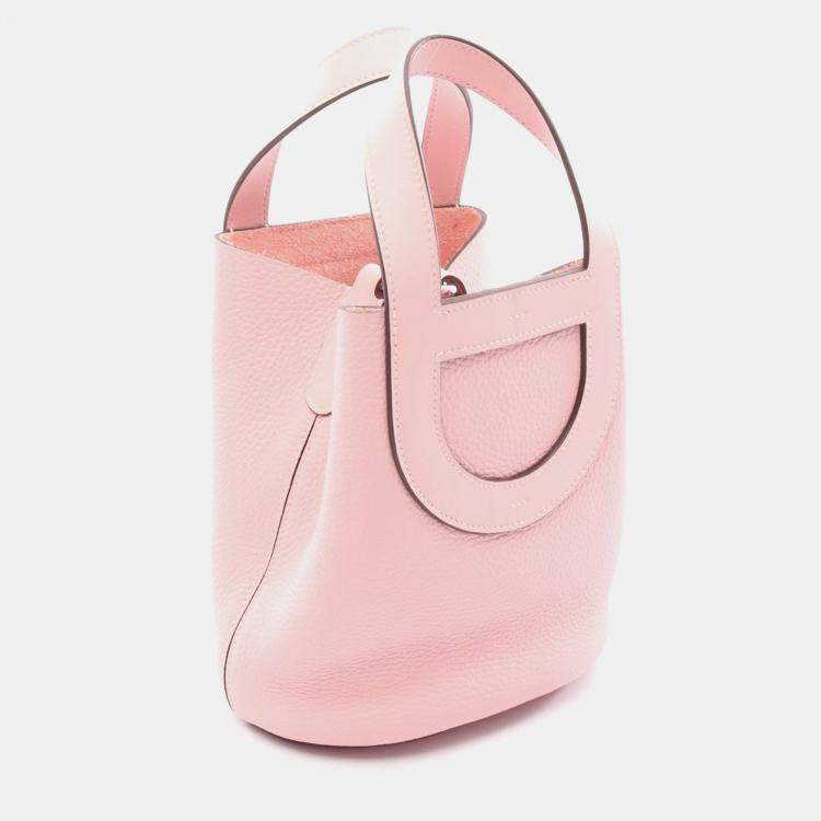 Pre Owned Hermes In The Loop 18 Rose Sakura Taurillon Clemence Leather Handbag