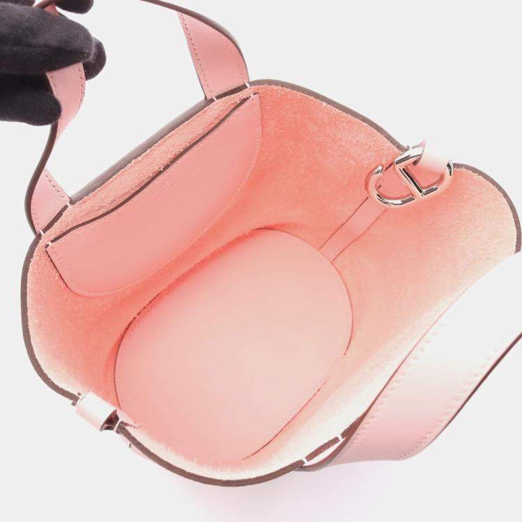 Pre Owned Hermes In The Loop 18 Rose Sakura Taurillon Clemence Leather Handbag