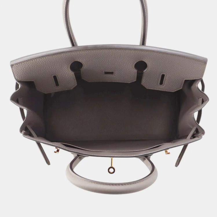 Pre Owned Hermes Birkin Etain Togo Leather Size 30