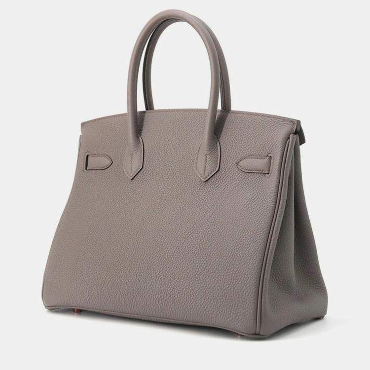 Pre Owned Hermes Birkin Etain Togo Leather Size 30