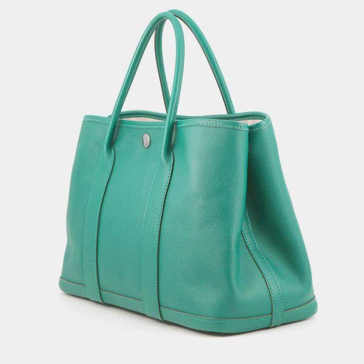 Pre Owned Hermes Garden Party Vert Jade Epsom Size Tpm