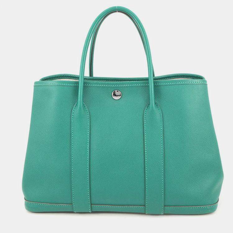 Pre Owned Hermes Garden Party Vert Jade Epsom Size Tpm