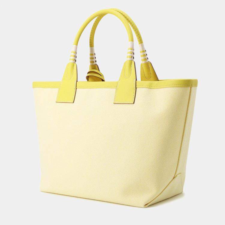 مملوكة مسبقًا Hermes Steeple Lime Toile H Swift Leather Size 25