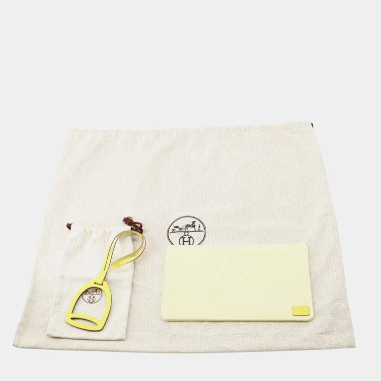 مملوكة مسبقًا Hermes Steeple Lime Toile H Swift Leather Size 25